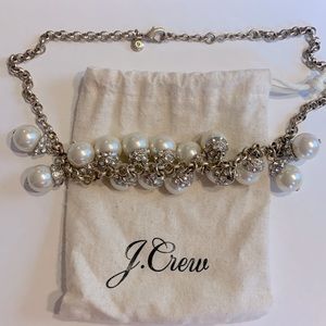 J Crew pearl and diamond statement necklace